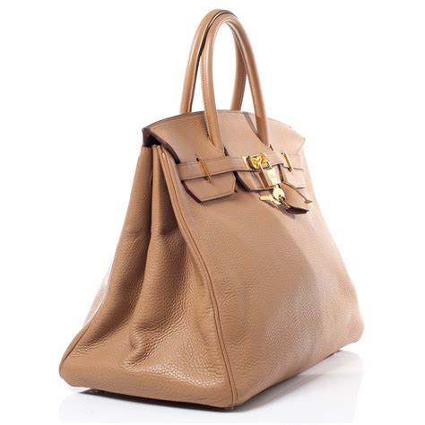 HERMES Taurillon Clemence BIRKIN 40 Tabac Camel